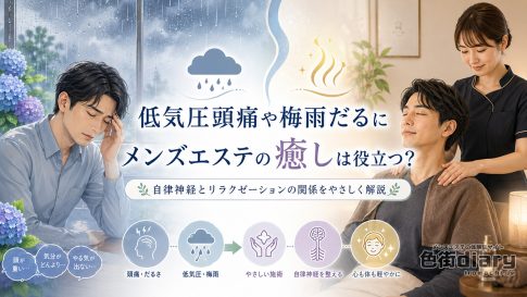 低気圧頭痛や梅雨だるにメンズエステの癒しは役立つ？自律神経との関係を解説