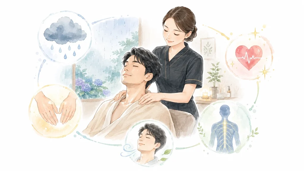 雨の日の不調にメンズエステという選択肢
